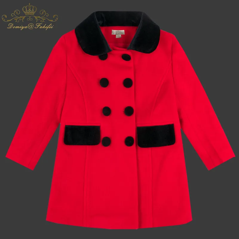 

Girls Coats and Jackets Kids 2018 Winter Autumn Brand Children For Girls Clothes Warm Red Woolen Coats Outerwear For 2-10Y