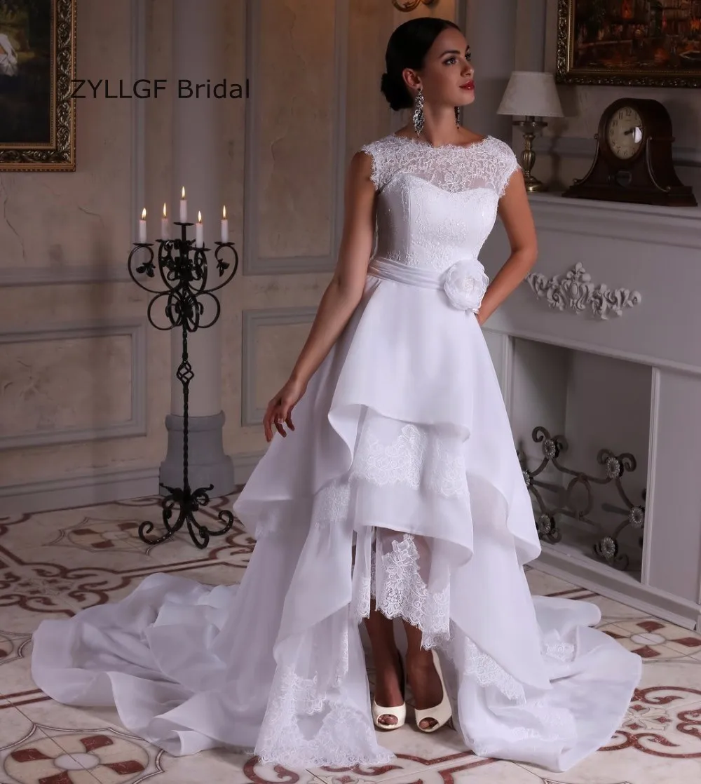 asymmetrical hem wedding dresses