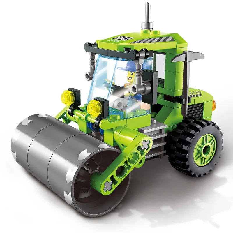 

3D Assembled Educational Toys City truck road roller legoing Model DIY Building kits Blocks Toy Kids Birthday Gift toys DIY kits