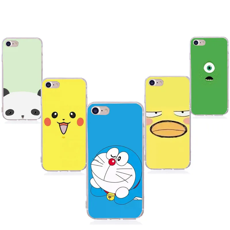 Забавный мультфильм чехол для iphone 7 8 Plus X аксессуары прекрасный Doraemon Panda Обложка