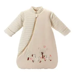 Конверт для ребенка унисекс, надеваемое покрывало, хлопковый спальный мешок, длинный рукав, гнездо, ночные рубашки, утолщенные зимние