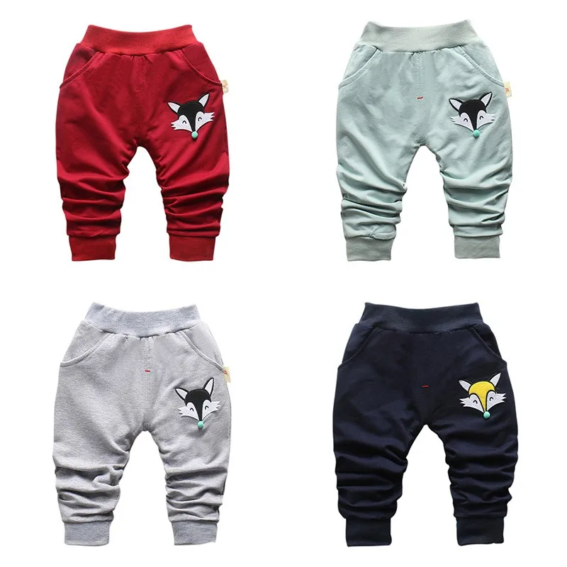 

Children Pants Fashion Baby Pants Cartoon Animal Wolf Prints Boys Trousers Casual Cotton Elastic Pants Autumn Winter