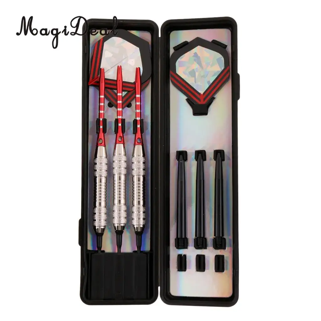MagiDeal 3 Pieces Professional Soft Tip Darts Electronic Darts Iron Barrels, Aluminum Alloy and Nylon Shafts, PET Flights