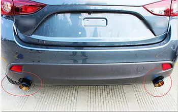 

Steel Tail Pipe Exhaust Pipe Cover 2pcs For Mazda 3 AXELA M3 2014-2016 Hatchback
