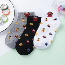 Новинка; уличные носки с героями мультфильмов; женские хлопковые короткие носки без пятки; модные носки в духе колледжа