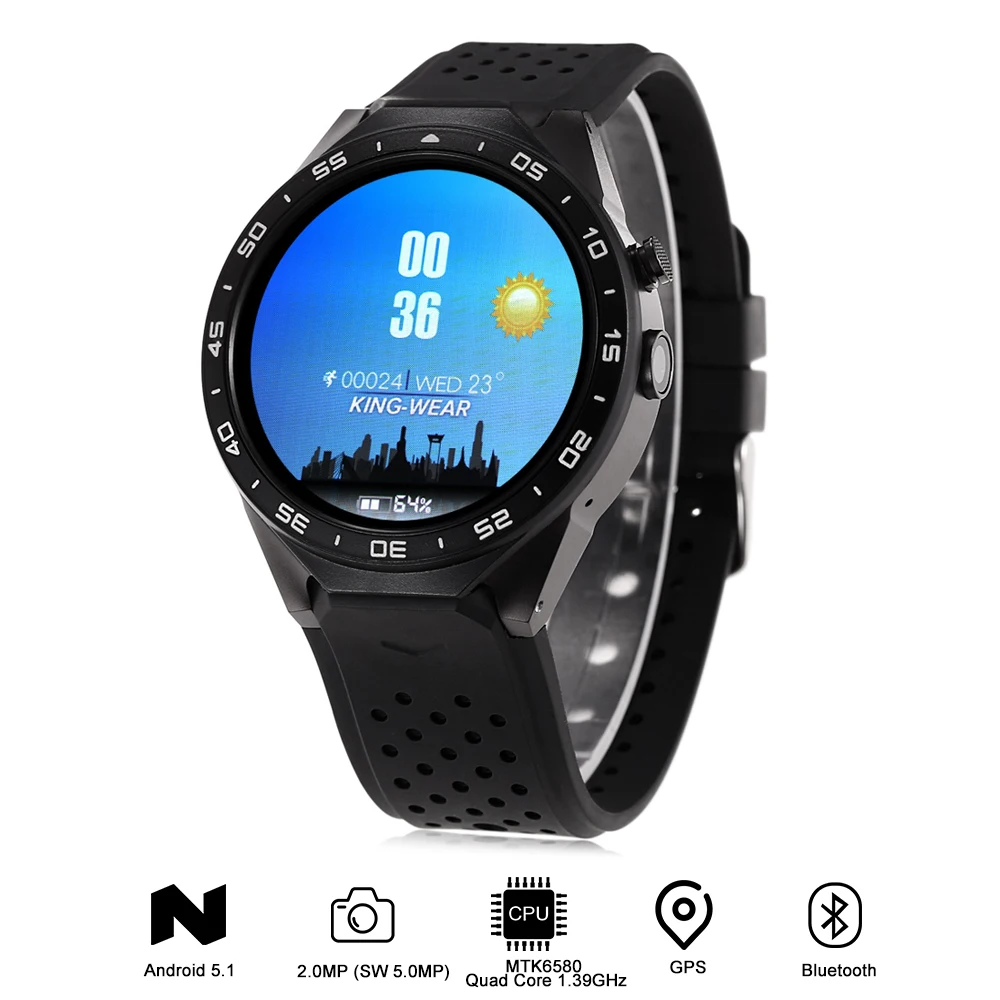 696 оригинальные KingWear KW88 Android 5 1 39 ''Экран 3g Smartwatch телефон MTK6580 512 4 GB gps Шагомер