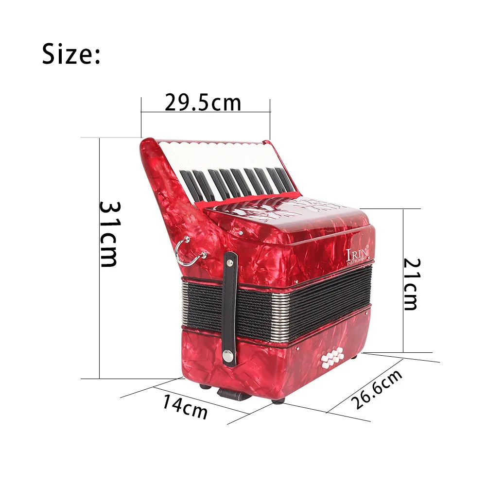 HOT-IRIN 22 клавиши 8 басовый аккордеон 22K8B детский аккордеон 22 клавиши 8 басовый аккордеон для детей(красный