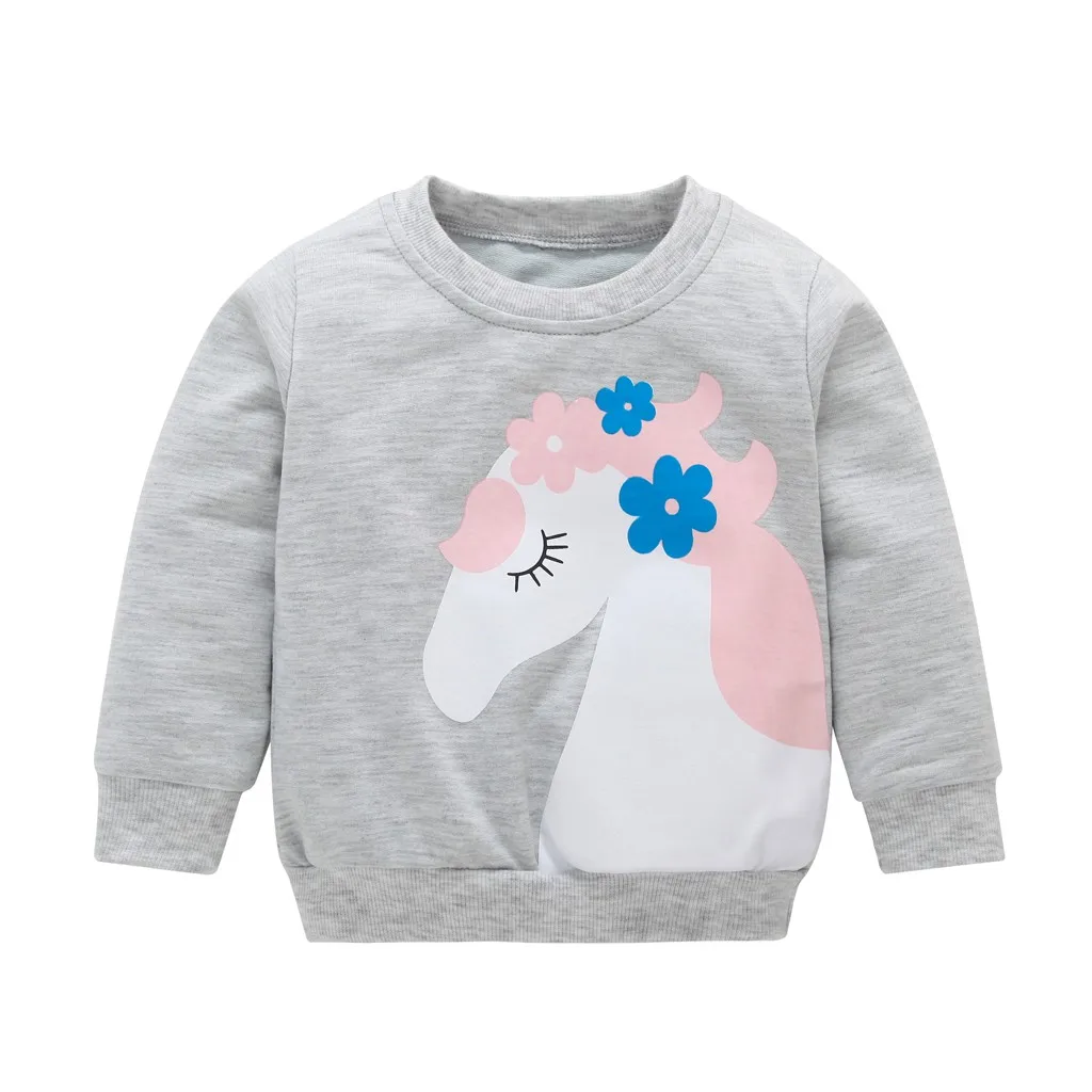 

Toddler Kid Solid Color Baby Print Flower Girl Boy T-shirt Top Costume