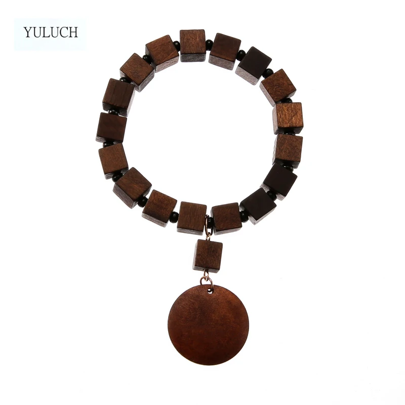

Sweet Love Natural Wood Beads Fashion Barbell Bracelet Valentine's Day Jewelry For Lovers Fashion energy Bracelet for Women Men
