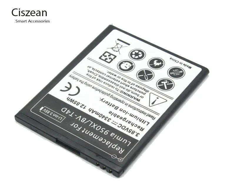 1x3340 мАч сменный аккумулятор подходит для Microsoft Nokia Lumia 950 XL 940 RM 1118 1116 BV T4D / BVT4D и