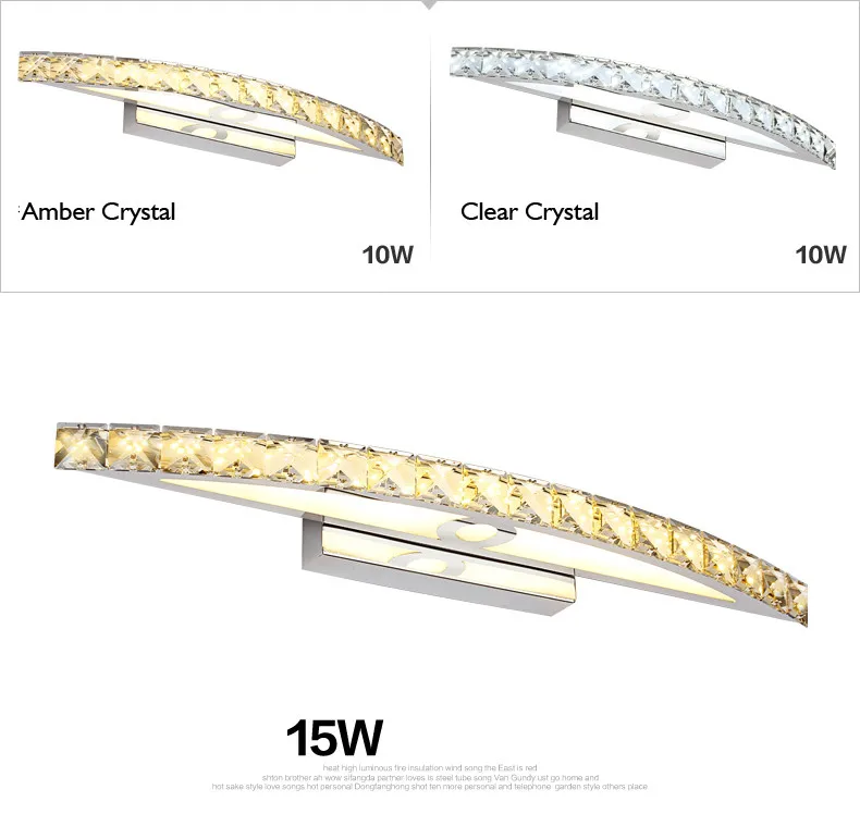 540 мм Хрустальный Светильник для ванной 85-265 в 15 Вт светодиодный настенный светильник-бра над зеркалом для спальни, туалета, макияж, светильник ing