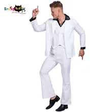 Retro Night Fever Dancer 80s traje para baile y discoteca hombres vestido de lujo ropa de fiesta Halloween disfraz adulto Vintage traje de actuación