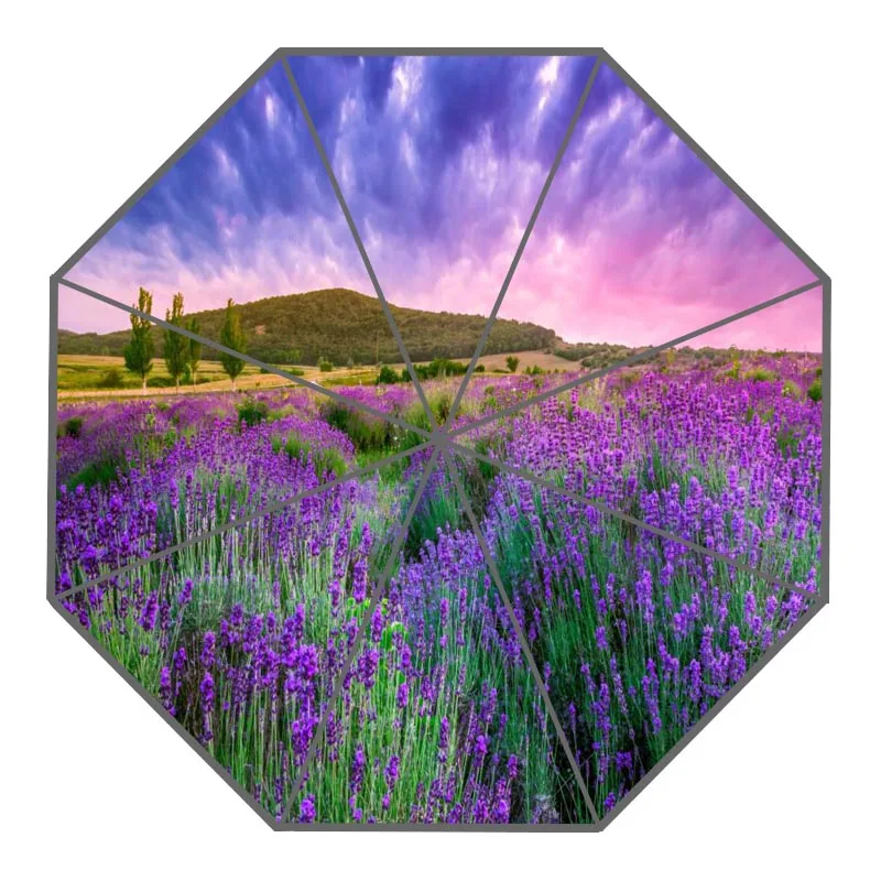 

New Arrive Custom Romantic lavender Umbrellas Creative Design High Quality Foldable Rain Umbrella