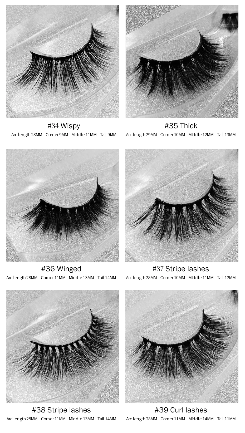 SHIDISHANGPIN 1 Pair Mink Lashes Mink Eyelashes 3D Makeup False Eyelashes Full Lashes Natural False Lashes Fluffy faux cils