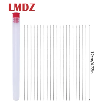 

LMDZ 20Pcs Steel Beading Needles Threading String Cord Pins Hand Tools for DIY Jewelry Making 0.7 x 120 mm With Needle Bottle