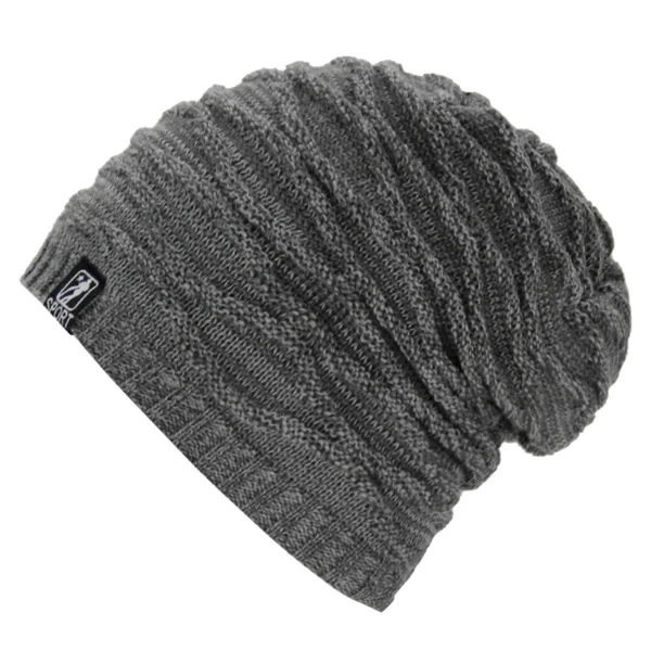 Xlamulu брендовые Модные женские шапки бини, вязаные шапки, зимние шапки для мужчин, толстые мягкие Меховые шапки, шапка в полоску, Теплая мужская шапка - Цвет: gray