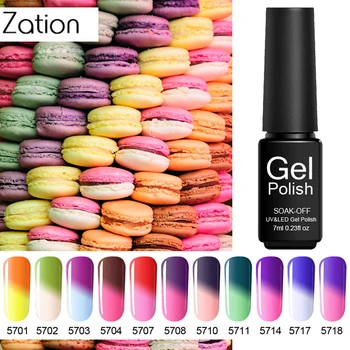 

Zation Nail Art Thermo Gel 7ml Soak Off Temperature Change Color UV Gel Nail Polish Need Top Coat Lacquers Hybrid Nails Varnish