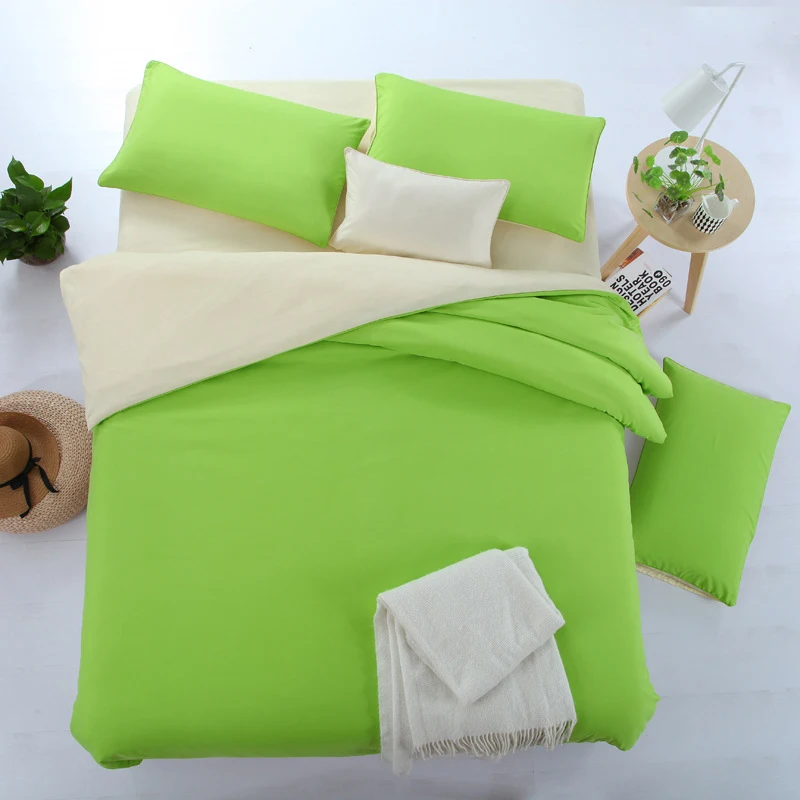 

Solid Color Four-Piece Set Duvet Cover Home Textile Sanding Double Plain Color Skin Soft Cover Comfortable Fabrics Kit 4 Size