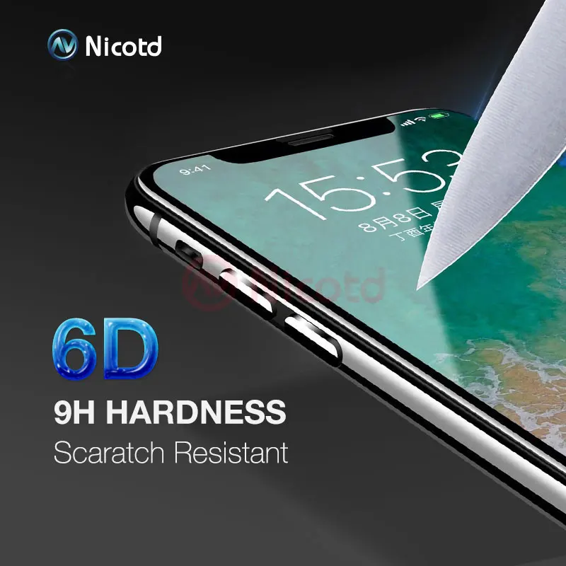 6D Schutz gehärtetem Glas für iPhone 7 plus X xs max xr Kalten Carving Screen Protector 6D Gebogene