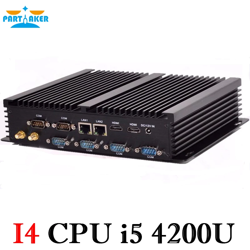 Mini Computer Fanless Core I5 4200U 4210U 4300U Broadwell 8G RAM 128G DDR3 300M WIFI Mini PC Windows 10 Dual HDMI Dual Lan 6 COM