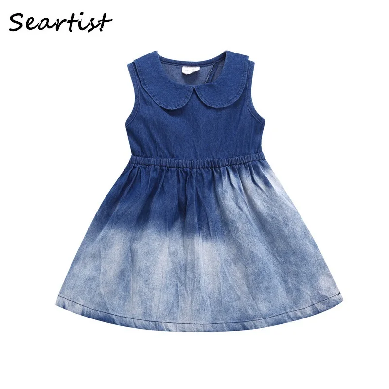 Summer Dress For Girls Sleeveless Denim Girl Big Party Kids Clothes 40G | Детская одежда и обувь
