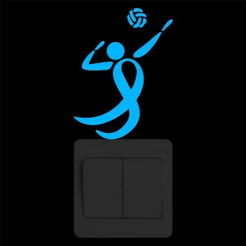 Play Volleyball BE Персональный светится в темноте на стену DIY переключатель наклейки Спорт Баскетбол/Футбол/Фигурное катание/Теннис/шлем/Эволюция/волейбол - Цвет: Play Volleyball BE