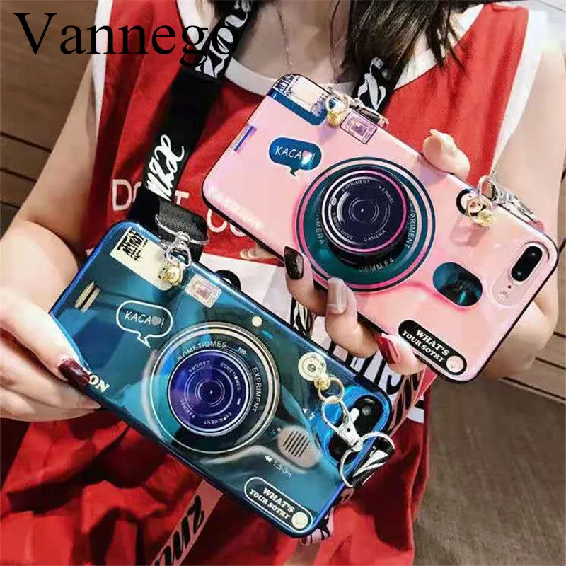 

retro Camera case sfor huawei nava 3 3i nova 2 2s 2plus fashion hot style soft tpu cover coque Lanyard stand holder cases