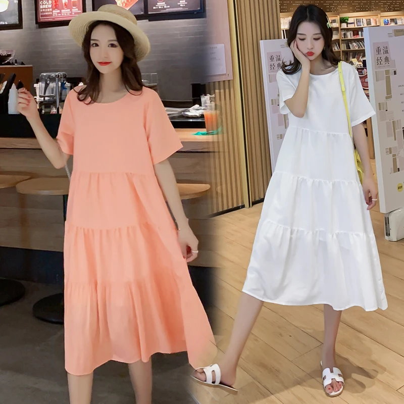 

2019 New Arrive Summer Maternity Dress Woman Losse Version Large Size Dresses Pregnant Woman Clothing MD-01231