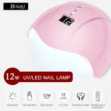 BUKAKI УФ светодиодный светильник 12 Вт светодиодный Сушилка для ногтей мышь лампа для сушки гель-лака поставщики света для сушки маникюра машина