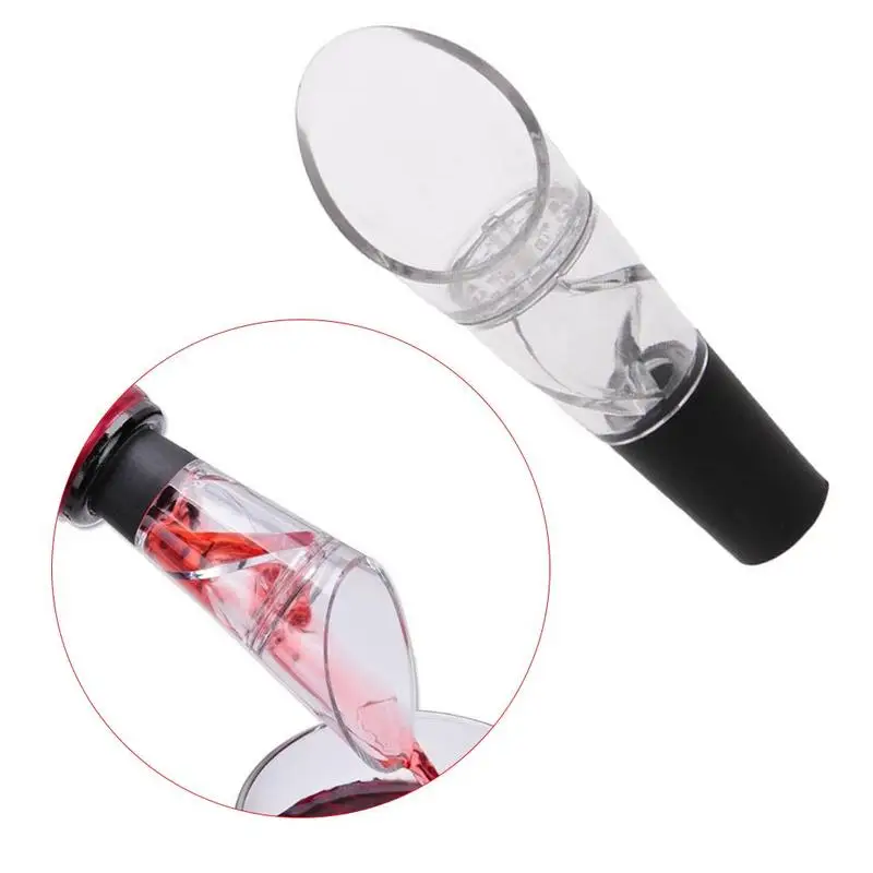 

1pc White Red Wine Aerator Pour Spout Bottle Stopper Decanter Pourer Fast Wake-up Device Magic Pour Wine Fast Separator Wines