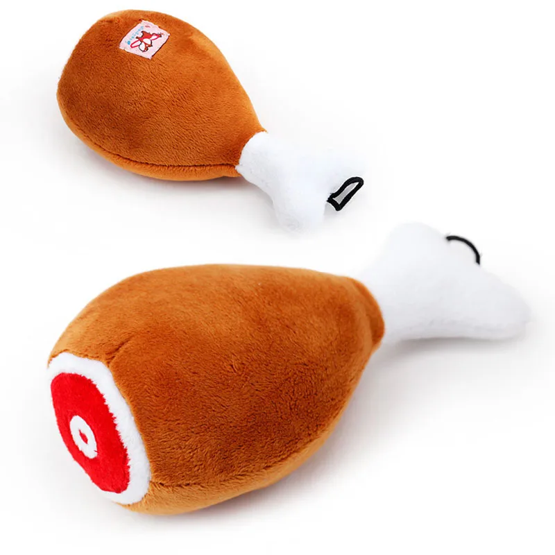 

Plush Pet Dog Cat Toys Chicken Legs Dog Squeak Chew Interactive Sound Toy Pet Training Supplies for Small Doggy Chihuahua Yorkie