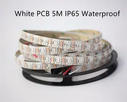 5 м 5 В WS2812B 60 Светодиодный/м Мечта Цвет пикселей RGB Светодиодные ленты белый PCB, встроенный WS2811 IC индивидуально адресуемых IP65