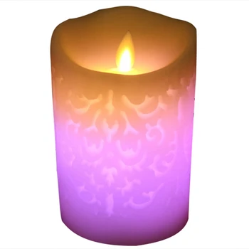 

1Pcs Color Change Gradient LED Candles Remote Control Electronic Flameless Breathing Candle Night Lights Wedding Party Decoratio