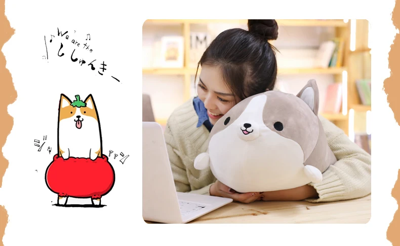 Brinquedo de Pelúcia Presente dos Desenhos Animados para Crianças Presente para Meninas Quente Bonito Corgi Cão Recheado Macio Animal Travesseiro Adorável Kawaii Valentine 1pc 60cm 4 Cheap Animais de pelúcia