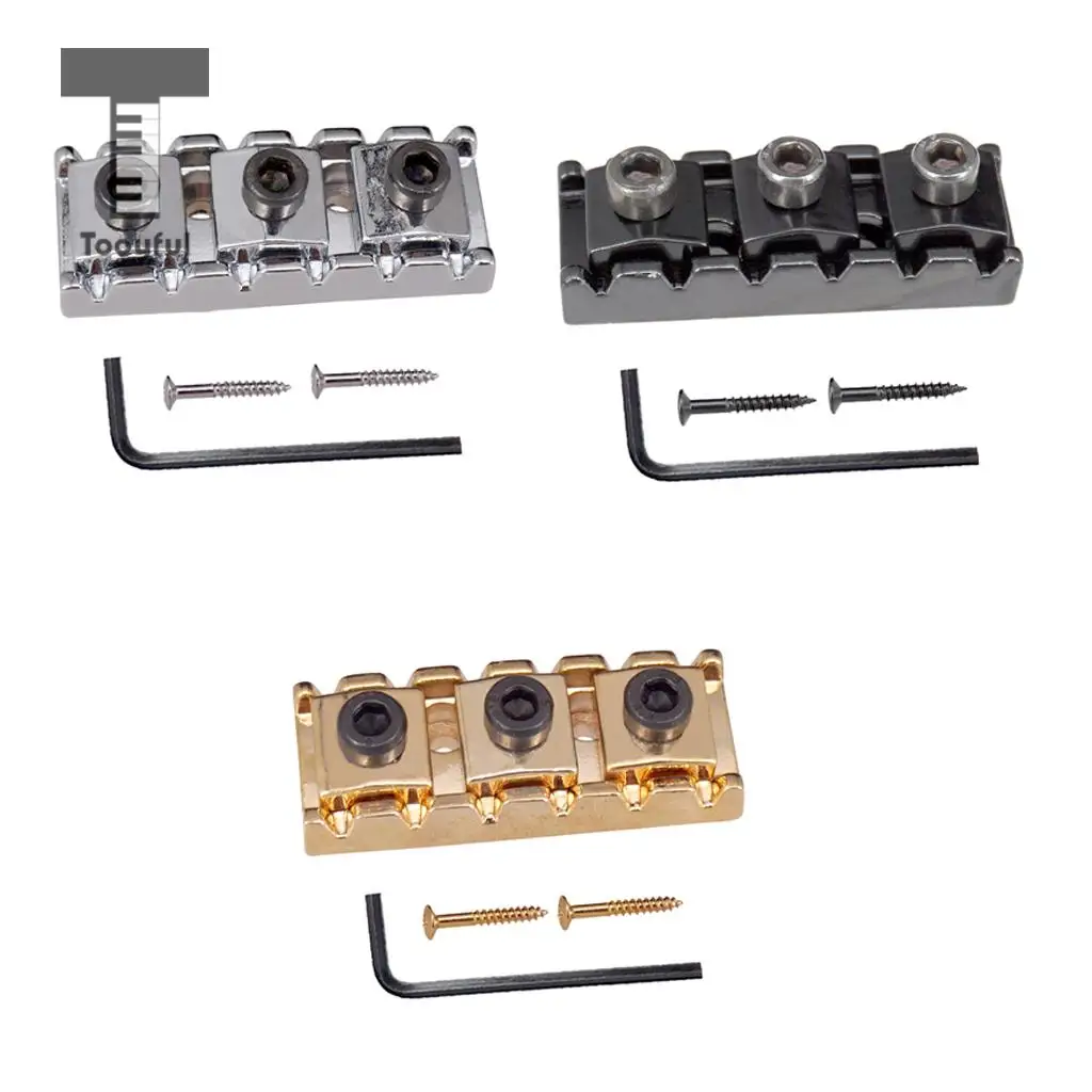 Tooyful Electric Guitar String Locking Nut with Allen Wrench Screws for Tremolo Bridge 43mm
