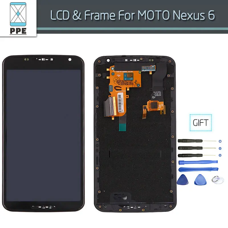 

New Original LCD For Motorola Moto Nexus 6 XT1100 XT1103 LCD Display Touch Screen Digitizer Pantalla Bezel Frame Replacement