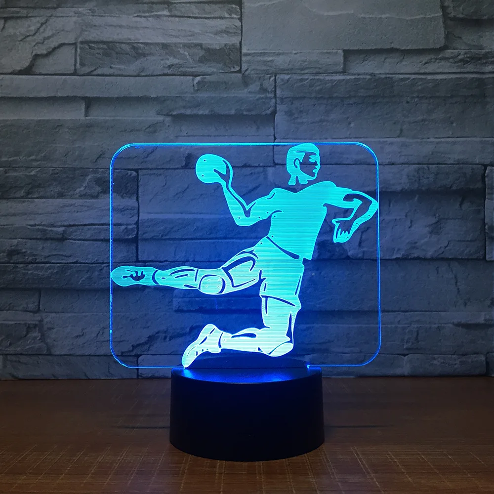 Handball 3D Led Lamp 7 Color Touch Base 3D Night Light Table Lampara Lampe Baby Sleeping