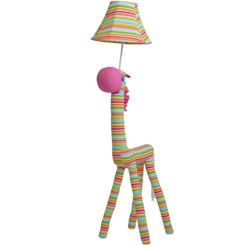 Современный тканевый напольный светильник для гостиной, детской спальни, кабинета, напольный светильник, Льва, тигра, кота, лося, милый напольный светильник - Цвет абажура: Rainbow Horse