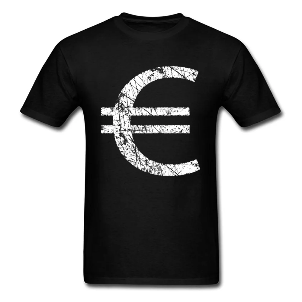 3D Printed Euro Currency Symbol Men's T-Shirt Discount Summer/Autumn Short Sleeve Crew Neck All Cotton Tops Shirts Tee Shirt Euro Currency Symbol black
