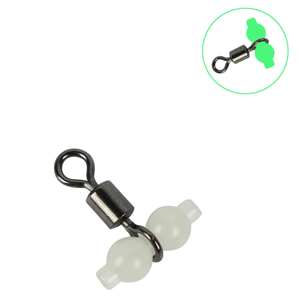 

10pcs Fishing Swivel Bear Split with Noctilucence Luminous Gourd Lure Connector Gear