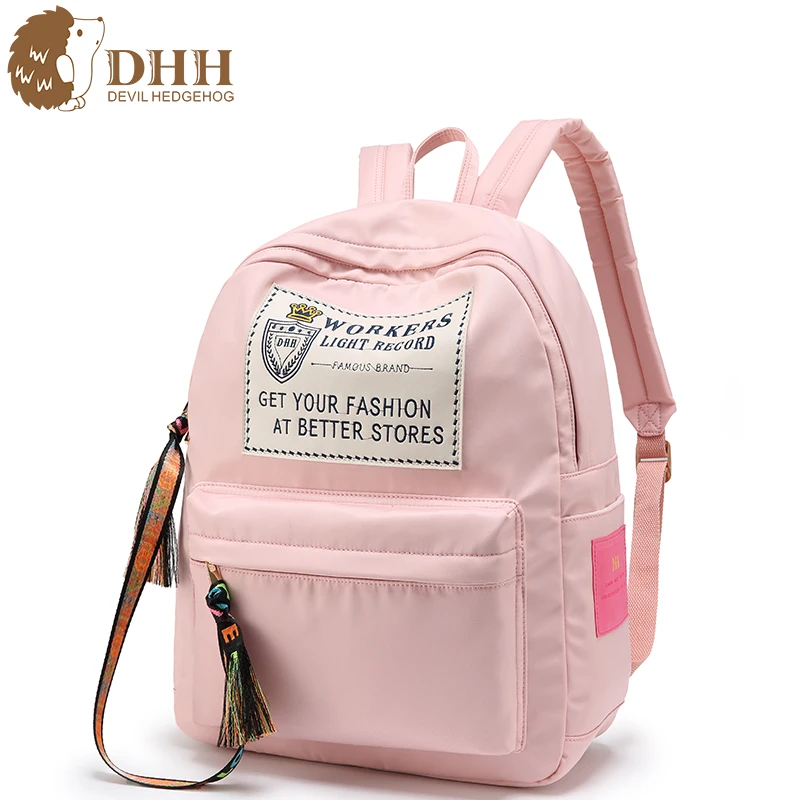 Fashion Simple Letter Backpack High Quality Rope School Laptop Backpack
