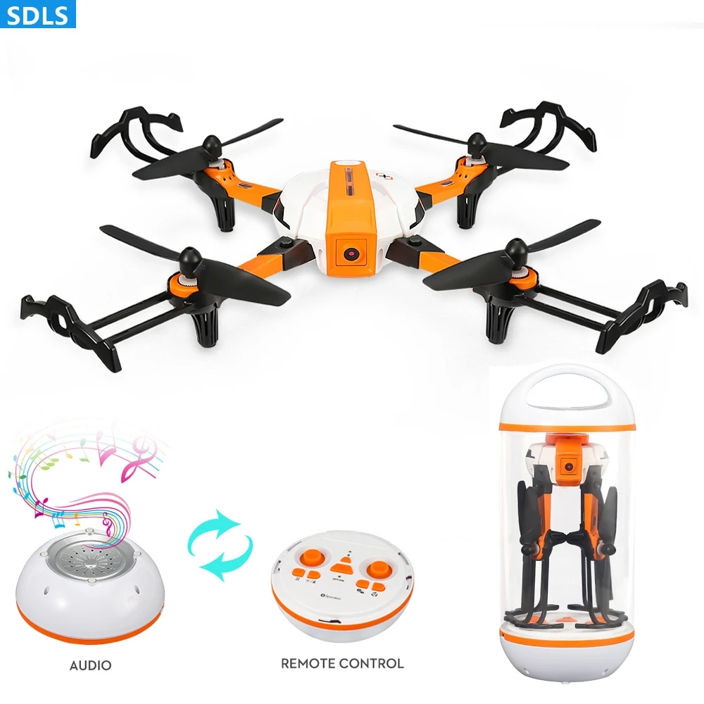

Bluetooth Speaker RC Drone With Camera 1080P HD Wifi FPV Can Edit MV Helicopter Optical Flow Position Dron Headless Mode