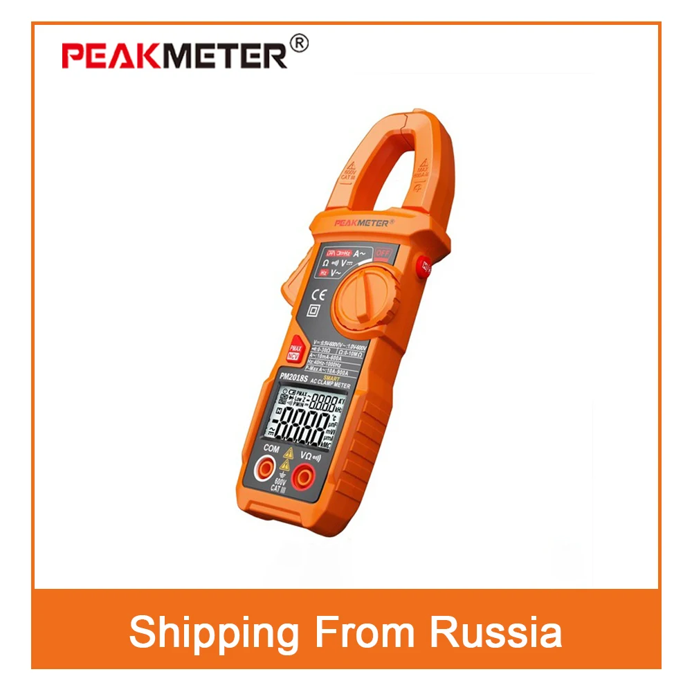 

PM2018S Portable Smart AC Digital Clamp Meter Multimeter AC Current Voltage Resistance Continuity Measurement Tester