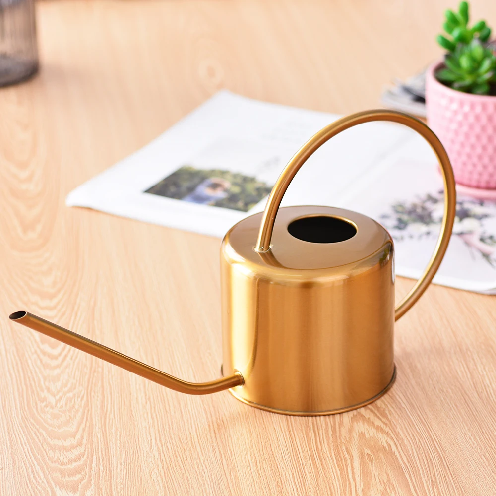 Golden Garden Watering Can Stainless Steel Small Water Can Bottle Easy