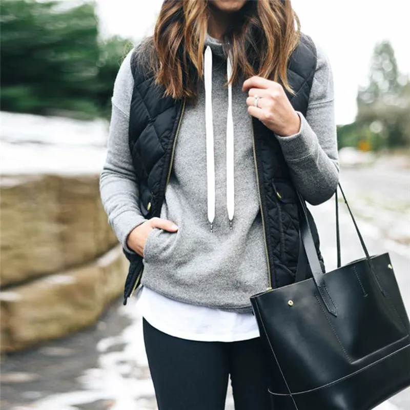 Compare Prices On Quilted Vests For Women- Online Shopping/Buy Low Chic Autumn Winter Basic Vest Jacket Coat Quilt Slim Black Women Top Ladies Girls Sleeveless Casual - Compare Prices On Quilted Vests For Women- Online Shopping/Buy Low