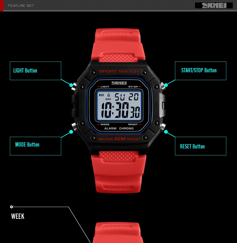 SKMEI мужские наручные часы топ бренда мужские спортивные часы Военные мужские цифровые часы 5 бар водонепроницаемые часы Relogio Masculino 1496