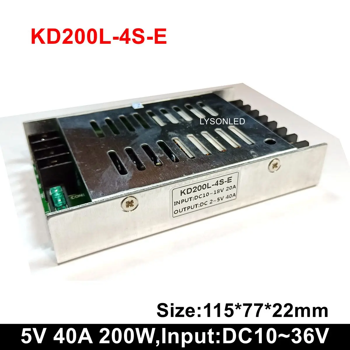 

5V40A 200W Slim Bus/vehicle LED Scrolling Message Display Power Supply , Input DC10~36V Message Signboard Power Driver