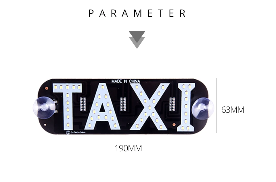 Taxi Led Car Windscreen Cab indicator Lamp Sign Blue LED Windshield Taxi Light Lamp  (3)