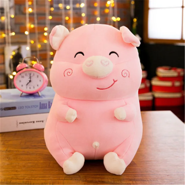 1 шт. милые мягкие мультфильм улыбка свинья плюшевые куклы фаршированные свинья куклы Детские подушки детей подарок подруга рождения Brinquedos - Цвет: light pink