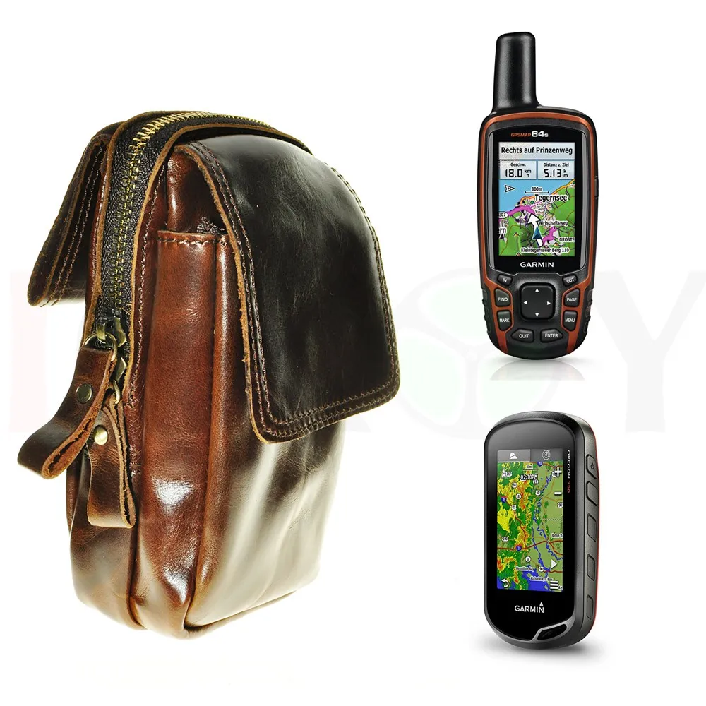 

Genuine Leather Protect Storage Case Bag Pouch for Garmin Hiking GPS Etrex 10 20 30 10x 20x 30x GPSMAP 62 64 63 Oregon 750 650